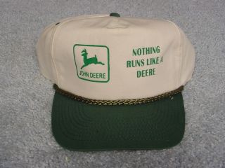 John Deere Logo Green White Winter Adult Ball Cap Hat