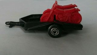 1979 Matchbox Superfast Motor - Cycle Trailer W/ 2 Of The 3 Motorcycles