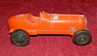 Vtg 1950’s Hubley Kiddie Toy Diecast Racer Car Missing Cast Iron Driver 7” Long 2