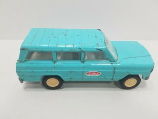 Vintage Tonka Turquoise Jeep Wagoneer Pressed Steel Toy 9 " Long