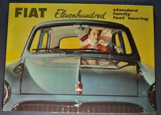 1956 Fiat 1100 Brochure Folder Sedan Wagon Tv Roadster 56