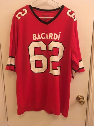 Bacardi Rum Mens Red Football Jersey 62 Size Xl Nwot