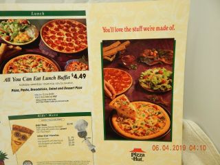 Pizza Hut Menu - Vintage 1996 - Florida Locale - Unfolded & In -