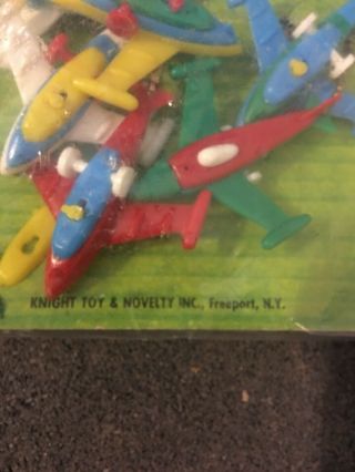 1960s Display Card of Hard Plastic Airplane Key Chains 12 total Store Stock 