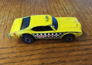 Vtg 1969 Mattel Hot Wheels Redline Maxi Taxi Yellow Cab Hk Olds 442