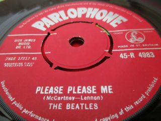 The Beatles - Please Please Me 1963 Uk 45 Parlophone Red Label First Pressing