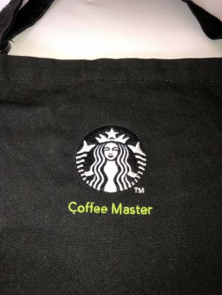 Rare Starbucks Embroidered Black Apron Coffee Master Program