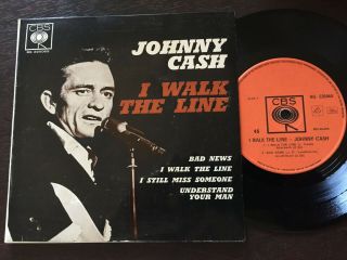 JOHNNY CASH.  I WALK THE LINE - - Rare 1965 Australian ONLY CBS 7 