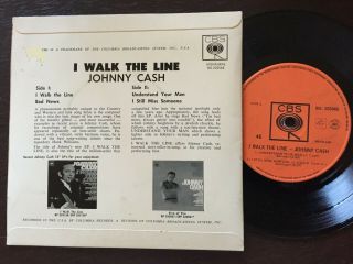 JOHNNY CASH.  I WALK THE LINE - - Rare 1965 Australian ONLY CBS 7 