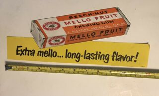 Rare 1940’s Beechnut Gum Mello Fruit Window Paper Sign