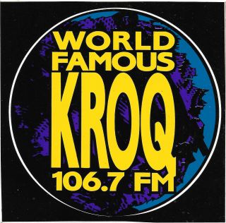 Kroq 106.  7 Fm Radio Bumper Sticker 1990 