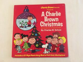 A Charlie Brown Christmas Lp - 12 - Page Read Along Book - Great Cond.