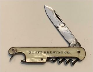 1930s Blatz Brewing Co Milwaukee Wisconsin Corkscrew Knife Opener P - 15 - 2