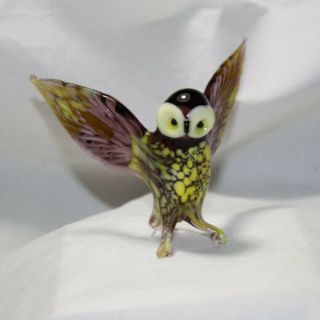 Hand Blown Glass Lamp Glass Murano Art Owl Figurine 5