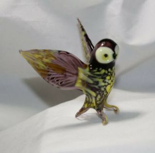 Hand Blown Glass Lamp Glass Murano Art Owl Figurine 5 2