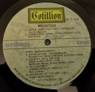 Woodstock Festival - 3 Vinyl Album LP Record Set - Cotillion - SD 3 - 500 - Jimi Hendrix 3
