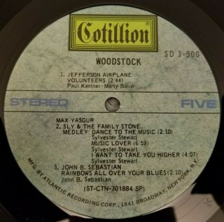 Woodstock Festival - 3 Vinyl Album LP Record Set - Cotillion - SD 3 - 500 - Jimi Hendrix 7