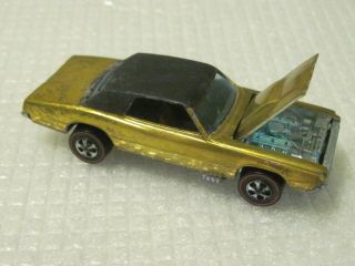 Vintage Mattel 1967 Hot Wheels Redline Custom T - Bird Gold