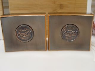 Vintage Rare Set Of 2 Coca - Cola Coke Soda Executive Advertising Metal Bookends
