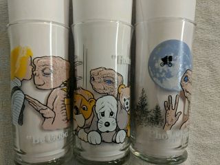 3 Vintage Pizza Hut Limited Edition Et The Extra - Terrestrial Drinking Glasses