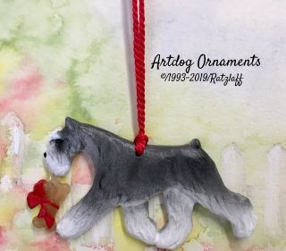 Miniature Schnauzer - Bone Charm - Artdog Breed Ornament.