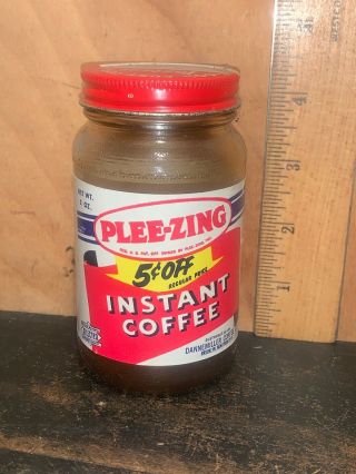 Vintage Plee - Zing Coffee Jar 2oz Instant Coffee,  Label