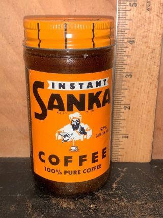 Vintage Sanka Coffee Jar 2oz Instant Coffee.  Let’s You Sleep
