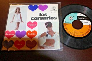 Los Corsarios Teresa,  3 Garage Beat Latin Soul 1968 Mexico 7 " Ep Endrigo Beatles