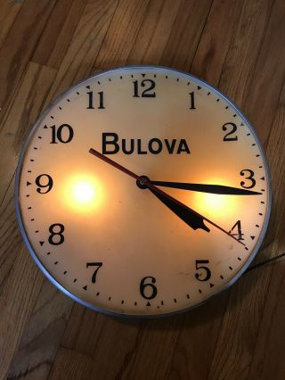 Vintage Bulova Advertising Electric Wall Clock No Cover