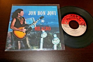 Jon Bon Jovi Miracle 1990 Mexico 7 " Promo 45 Soft Rock