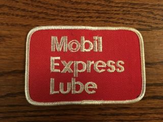 Mobil Oil Express Lube Uniform Patch Gasoline Petroleum Gas Socony Red Pegasus