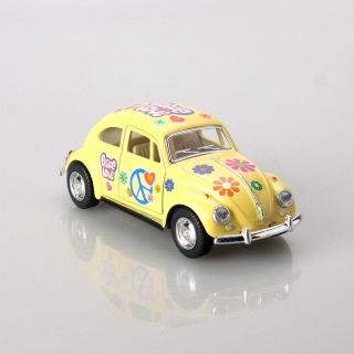 1967 Volkswagen Classical Yellow Hippie Beetle 1:32 Scale Die Cast Model Car