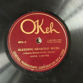 78 RPM - Alice Carter OKEH 8076 Bleeding Hearted Blues / Just Want A Daddy E - 2