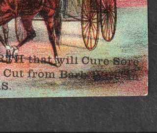 Barb Wire Cure 1800 ' s Baxters Lotion Veterinary Medicine Advertising Trade Card 2