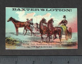 Barb Wire Cure 1800 ' s Baxters Lotion Veterinary Medicine Advertising Trade Card 4
