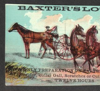 Barb Wire Cure 1800 ' s Baxters Lotion Veterinary Medicine Advertising Trade Card 5