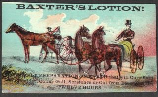 Barb Wire Cure 1800 ' s Baxters Lotion Veterinary Medicine Advertising Trade Card 7