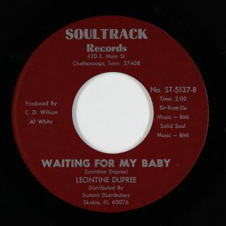 Northern Soul Funk 45 - Leontine Dupree - Waiting For My Baby - Soultrack - Vg,