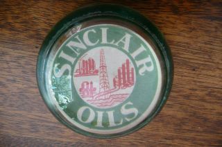 Vintage 1940 ' s Sinclair Motor Oil Gas Station Glass Paper Weight 2