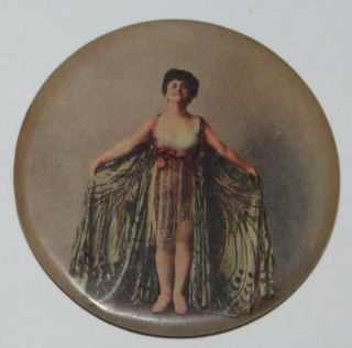 A Bird Of Bright Plumage - Early 1900s Round Pocket Mirror Abt 57mm (2 1/4 ")
