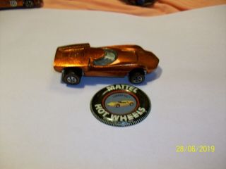 Red Line Hot Wheels Vintage 1968 Orange Turbofire Car Mattel W Button Redline