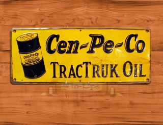 Tin Sign " Cen - Pe - Co Oil " Garage British Rustic Wall Decor