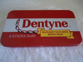 Vintage Collectible Advertising Dentyne Chewing Gum Red Tin Japan
