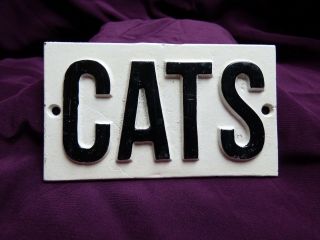 Heavy Steel Or Iron Sign Plaque Cats 5” X 3” Over 1/2 Pound