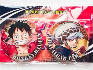 Jump Festa 2019 Limited One Piece Luffy And Law Tin Button Badge Set Brand -