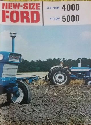 1966 Ford 4000 - 5000 Tractor Brochure,  Old Stock