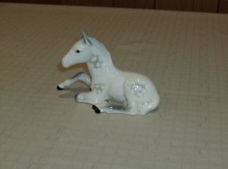 Vintage Beswick England Porcelain Dapple Gray Lying Horse Pony Foal Euc Freeship
