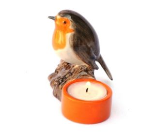 Robin Tea Light Holder By Quail Pottery
