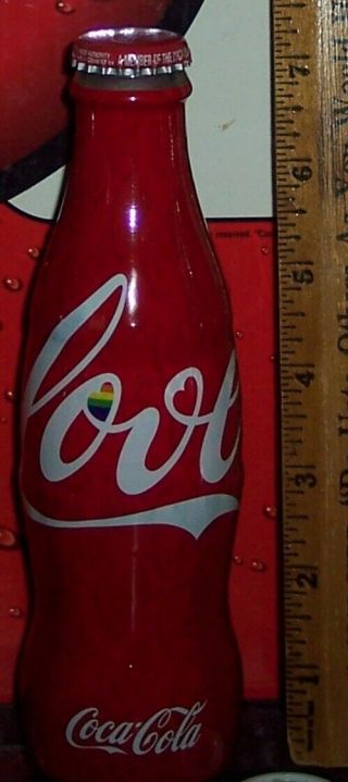 2019 World Of Coca Cola Pride 8 Ounce Wrapped Glass Coca Cola Bottle