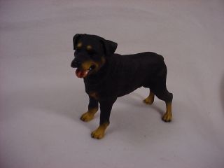 Rottweiler Dog Hand Painted Figurine Statue Collectible Puppy Resin Rottie